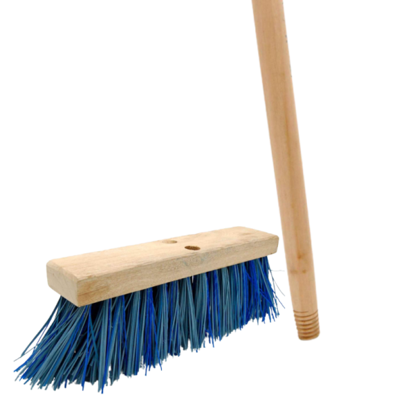 CEPILLO DE CALLE O ESCOBILLÓN 18CM CON MANGO MADERA