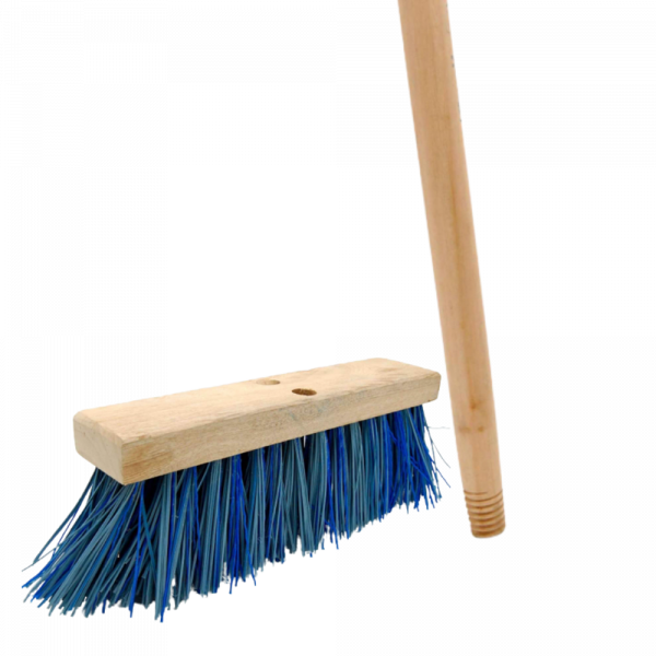 CEPILLO DE CALLE O ESCOBILLÓN 18CM CON MANGO MADERA
