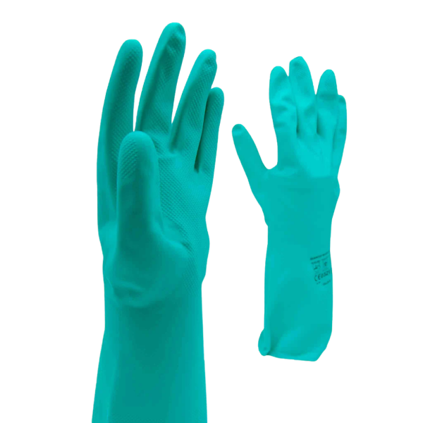 GUANTES VERDES DE NITRILO LARGE INDUSTRIAL (PAR)