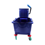 CARRO CON EXPRIMIDOR DE 32 LITROS AZUL - Imagen 3