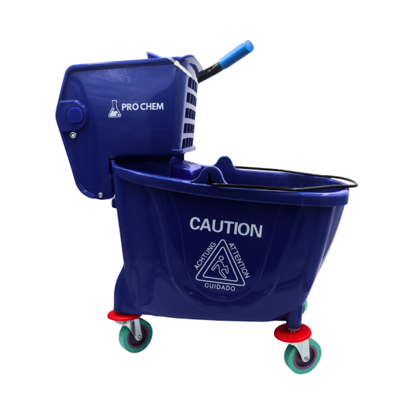 CARRO CON EXPRIMIDOR DE 32 LITROS AZUL