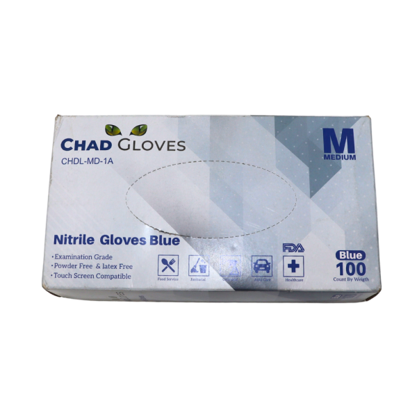 GUANTES DE NITRILO AZUL MEDIUM (CAJA 100 UND)
