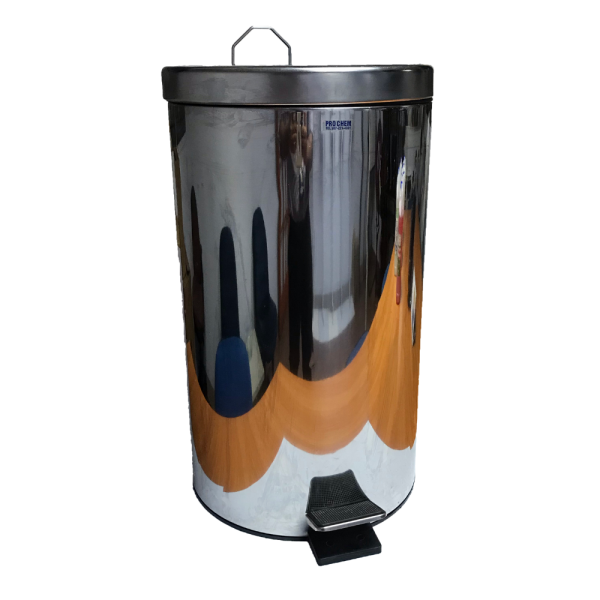 BASURERO CON PEDAL 28 LITROS ACERO INOXIDABLE