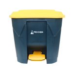 BASURERO GRIS CON TAPA AMARILLA 30 LT - Imagen 2