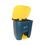 BASURERO GRIS CON TAPA AMARILLA 30 LT - Imagen 3