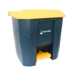 BASURERO GRIS CON TAPA AMARILLA 30 LT