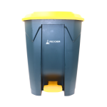 BASURERO GRIS CON TAPA AMARILLA 50 LT - Imagen 2