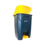 BASURERO GRIS CON TAPA AMARILLA 50 LT - Imagen 3