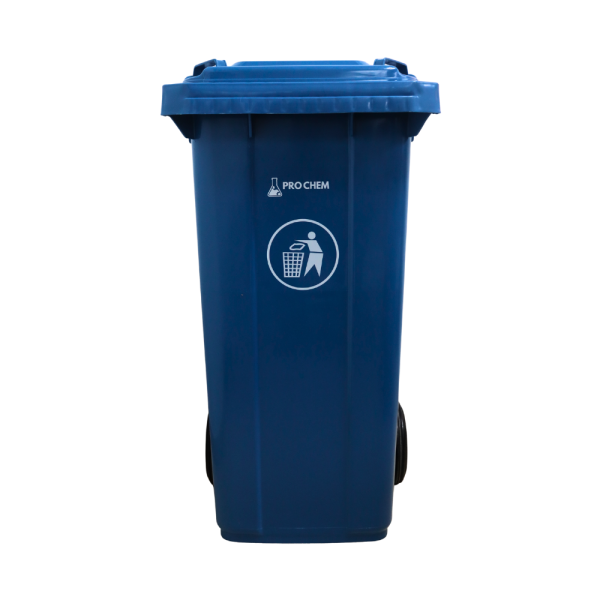 BASURERO AZUL DE 120 LT CON RUEDAS