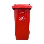 BASURERO ROJO DE 120 LT CON RUEDA