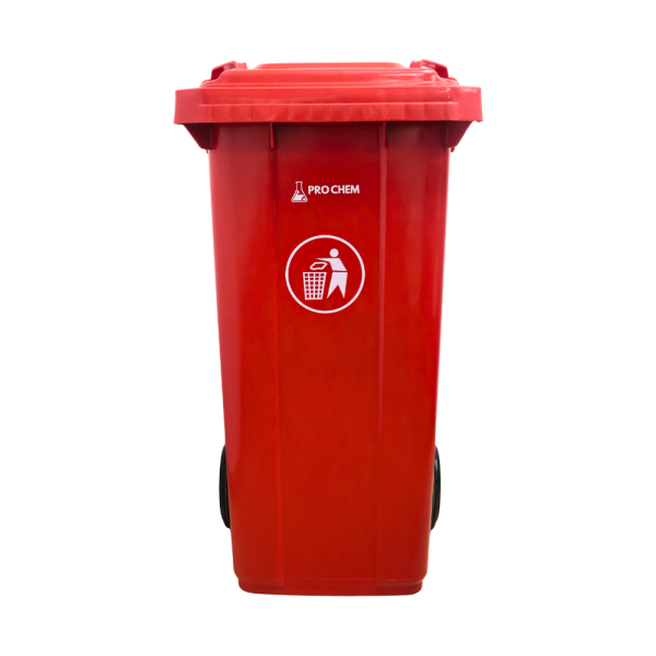 BASURERO ROJO DE 120 LT CON RUEDA