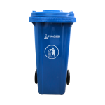 F-BASURERO AZUL DE 120 LT CON RUEDAS
