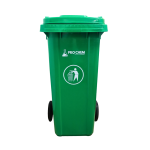 F-BASURERO VERDE DE 120 LT CON RUEDAS