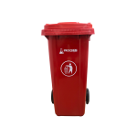 F-BASURERO ROJO DE 120 LT CON RUEDA