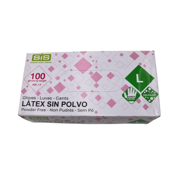 GUANTES LATEX LARGE  /  SIN POLVO CAJA 100U